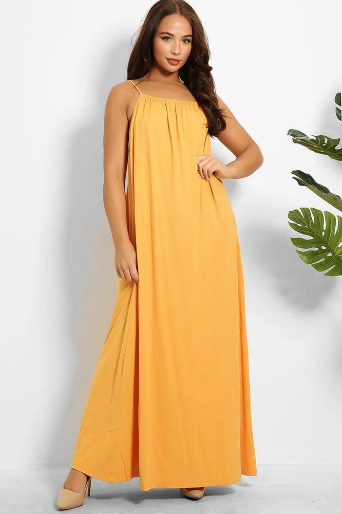 Strappy Low Back Cotton Maxi Sun Dress