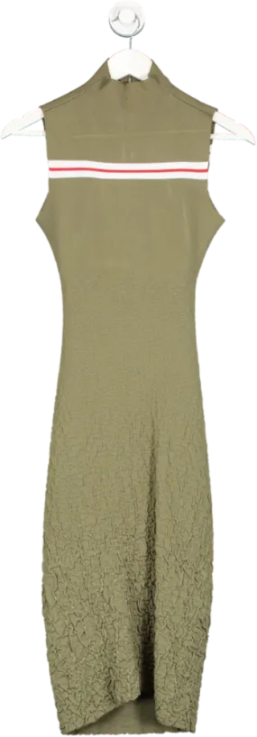 Suno Green Textured Stretch Bodycon Dress UK XS