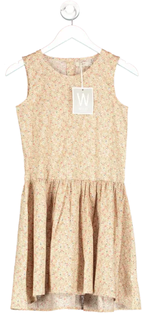 Wheat Brown Flower Print Dress 12 Years