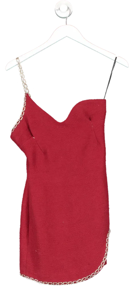 ZARA Red Chain Embellished Mini Dress UK XS